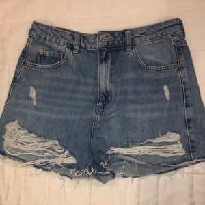 Topshop Moto Highwaisted Denim Shorts USA size 8